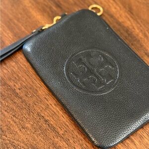Tory Burch Black Pebbled Leather Pouch